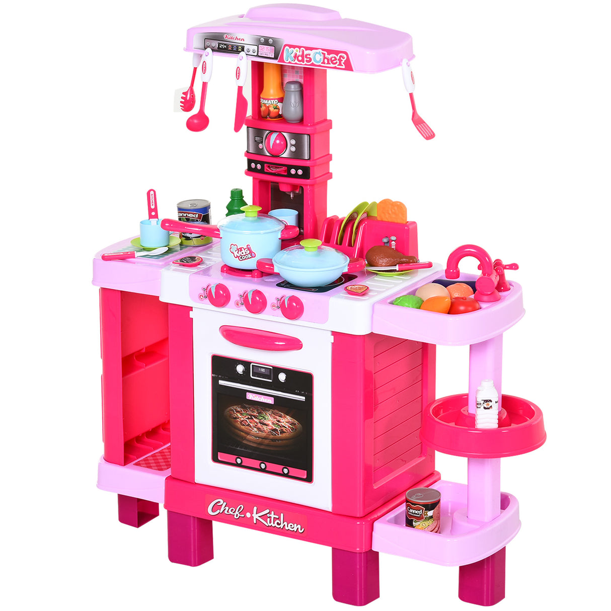 easycomfort easycomfort cucina giocattolo per bambini con 38 accessori inclusi con luci e suoni realistici 78x29x87 cm rosa