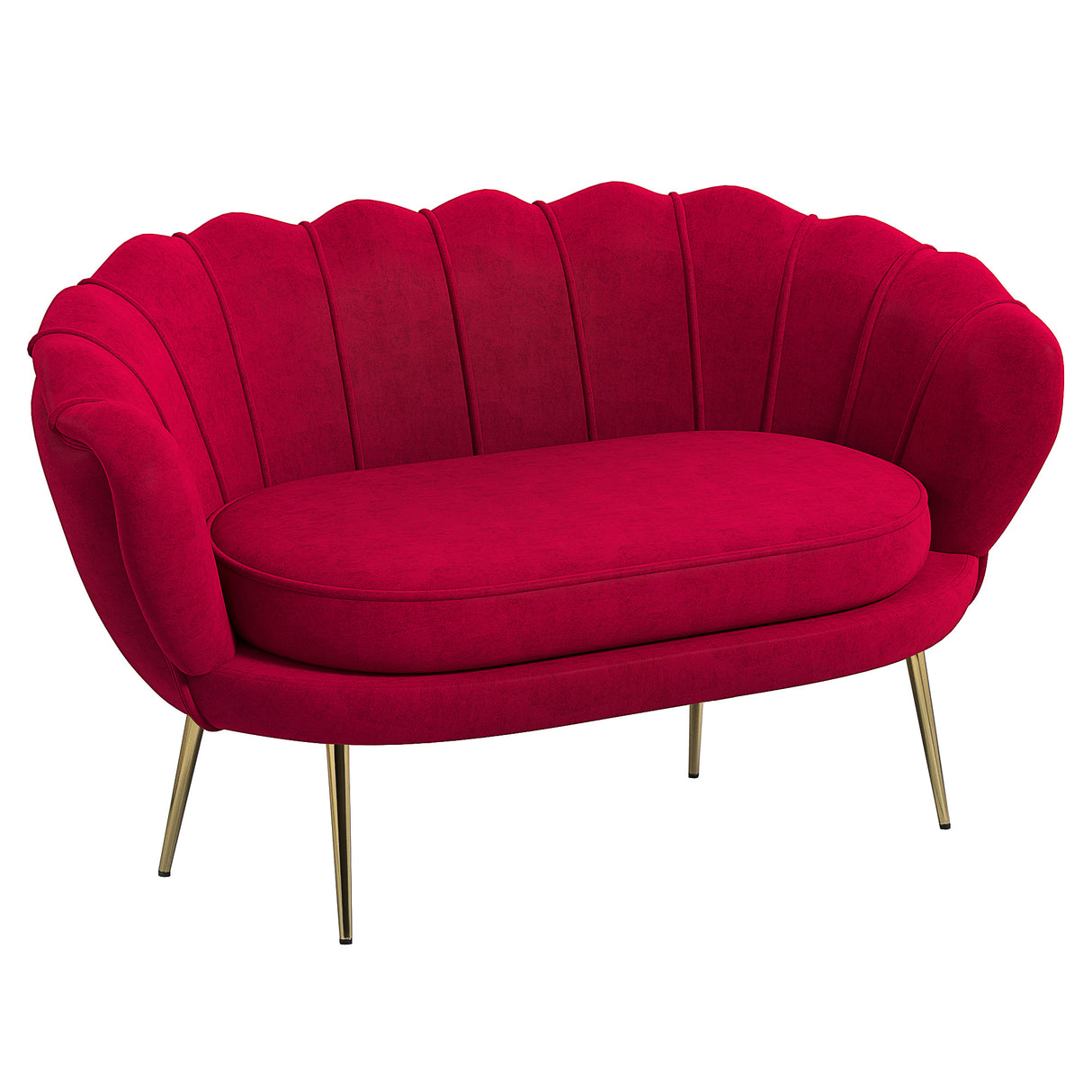 easycomfort easycomfort divanetto 2 posti in stile industrial chic in tessuto effetto velluto e metallo 130x77x77 cm rosso scuro