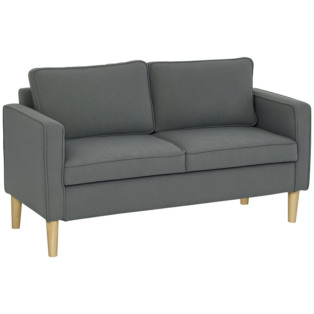 easycomfort easycomfort divano 2 posti con spazio contenitore e 2 cuscini in tessuto effetto velluto e legno 140x63x79 cm grigio