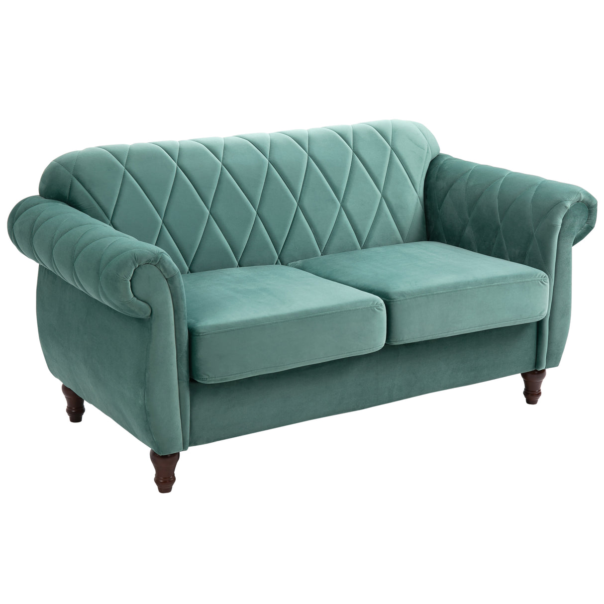easycomfort easycomfort divano 2 posti in legno e velluto verde spessa imbottitura divano per 2 persone design vintage retro 148 x 72 x 76cm ean 8055776916224