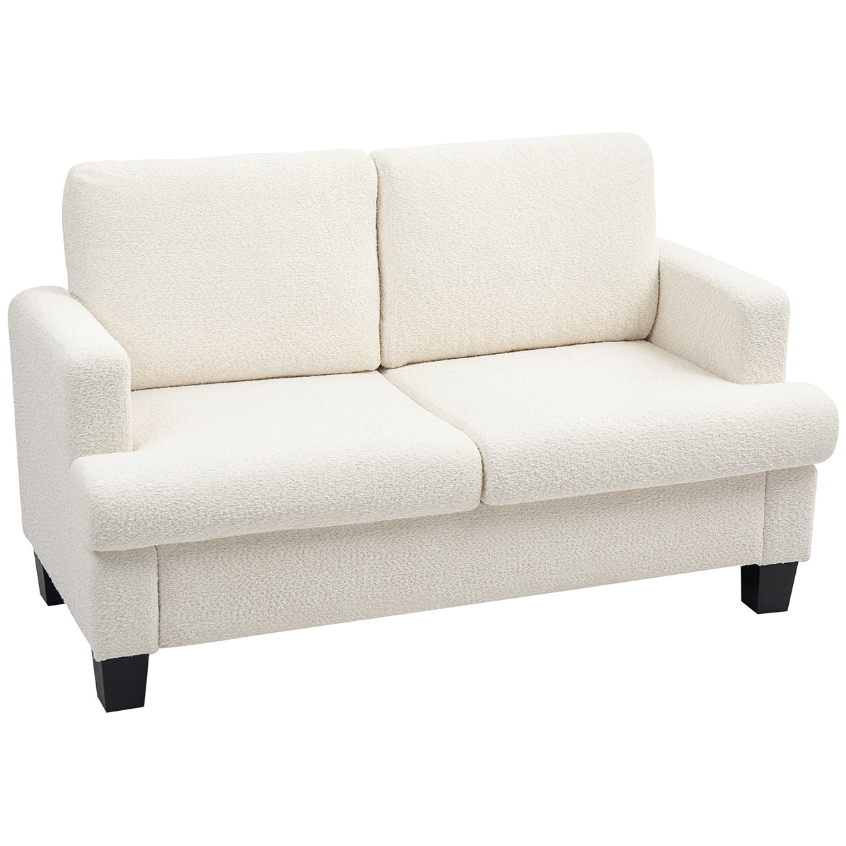 easycomfort easycomfort divano 2 posti moderno in ciniglia con cuscini rimovibili e lavabili 138x70x80 cm bianco crema