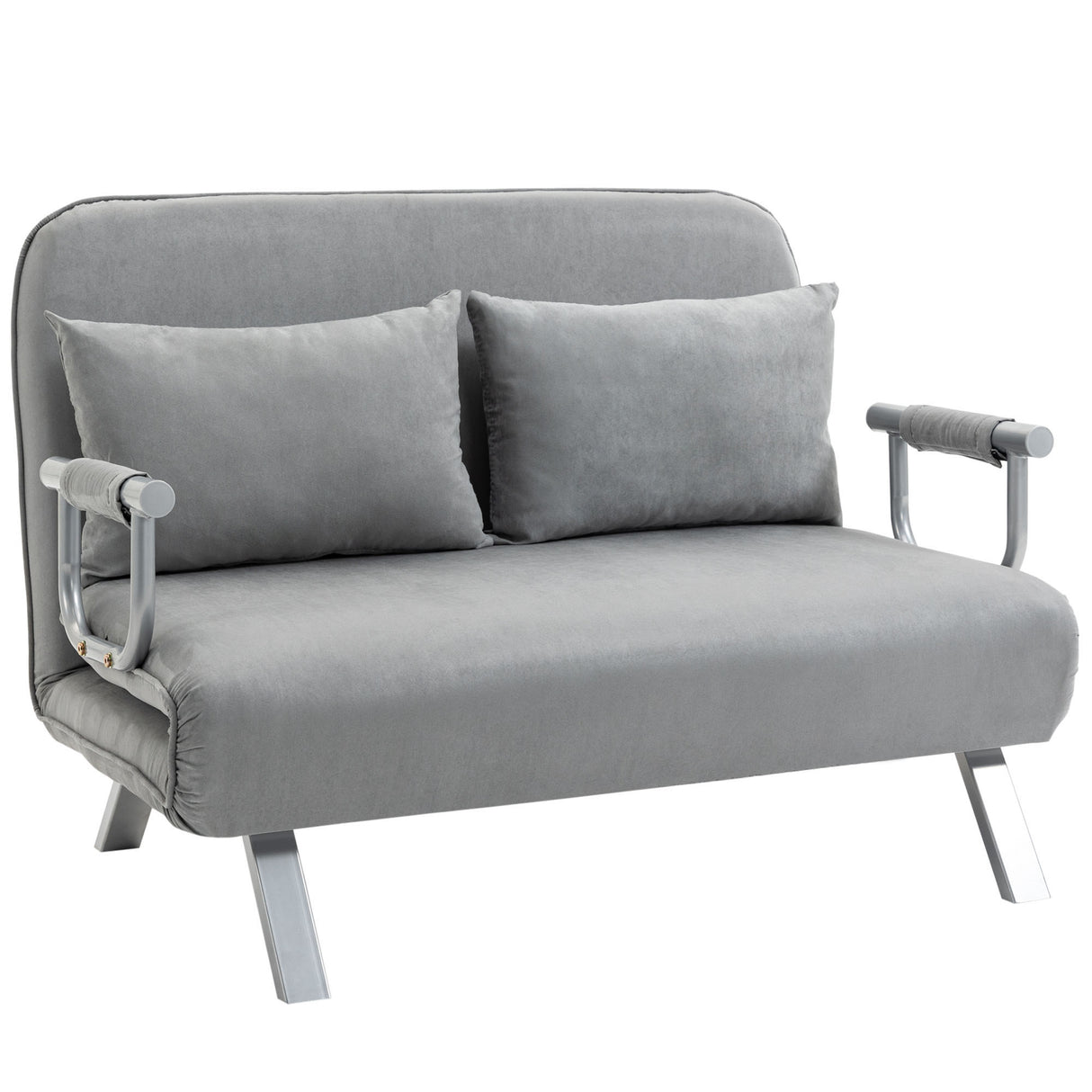 easycomfort easycomfort divano letto singolo in finta pelle con seduta regolabile in 5 posizioni 105x80x78 cm grigio chiaro