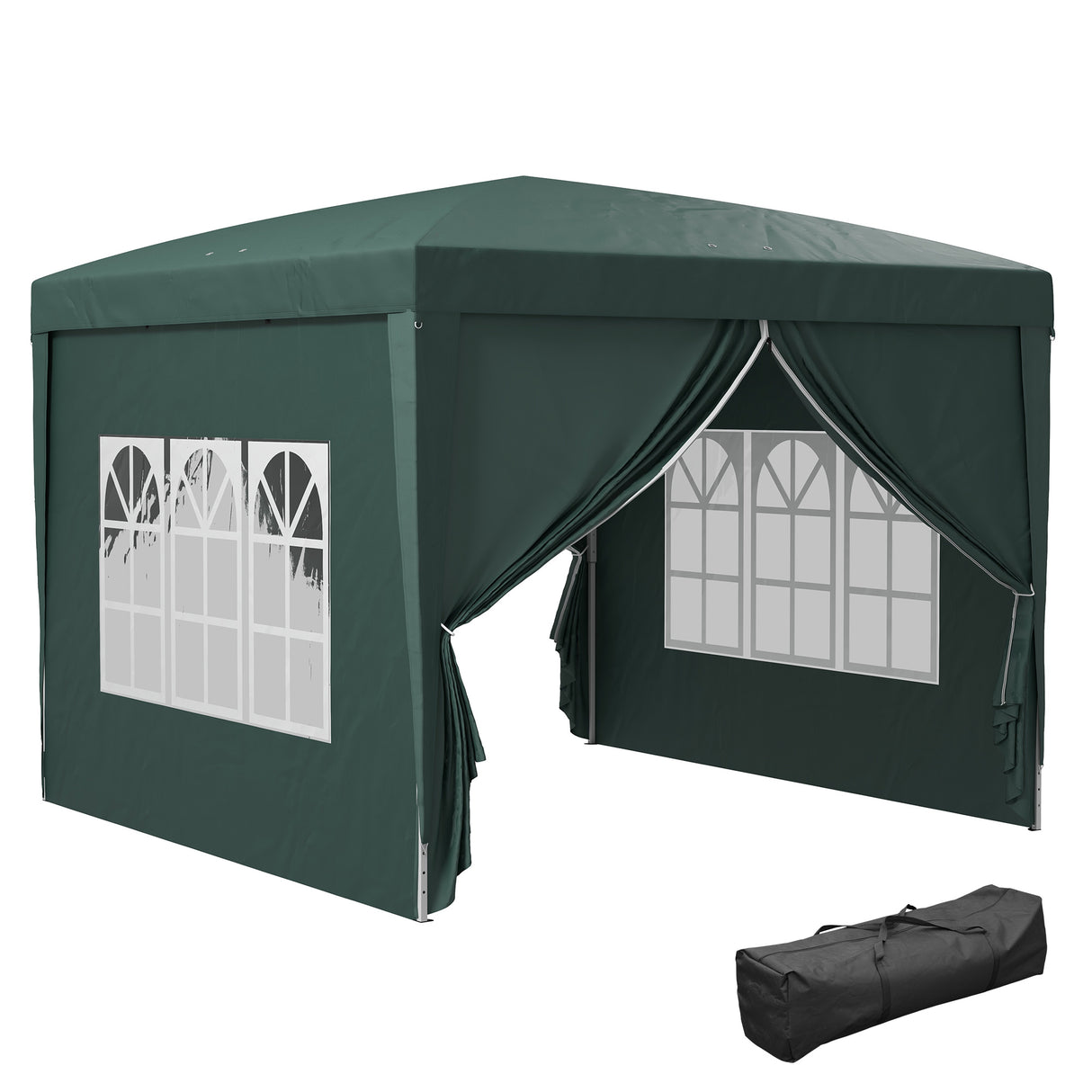 easycomfort easycomfort gazebo 3x3 m da giardino impermeabile in acciaio con copertura in tessuto oxford verde