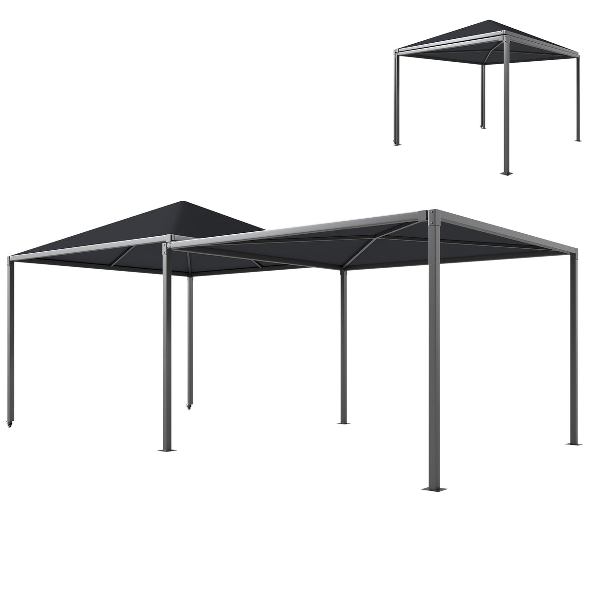 easycomfort easycomfort gazebo da giardino estensibile con ruote e copertura in poliestere upf30 3x3 m3x5 6 m grigio