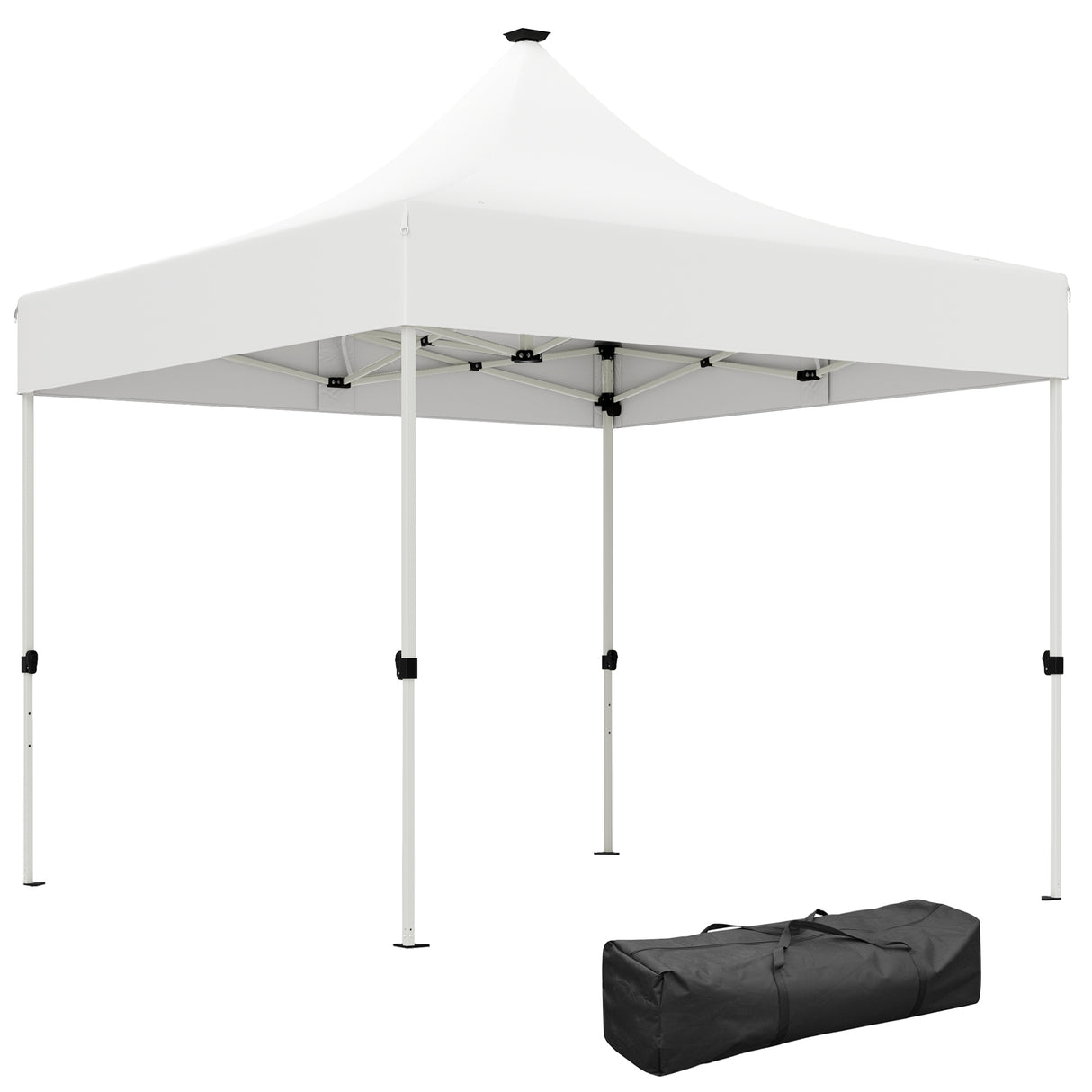 easycomfort easycomfort gazebo da giardino pop up 3x3 m ad altezza regolabile con luci led solari in tessuto oxford e metallo bianco