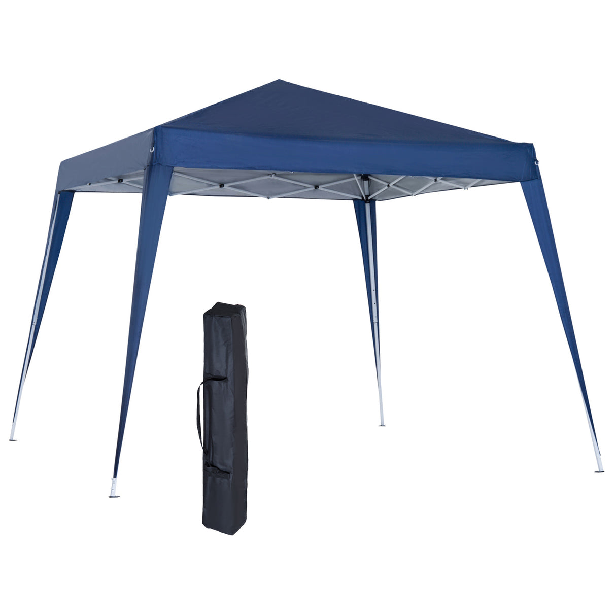easycomfort easycomfort gazebo pieghevole da giardino 2 4x2 4m con struttura in acciaio e corde antivento blu