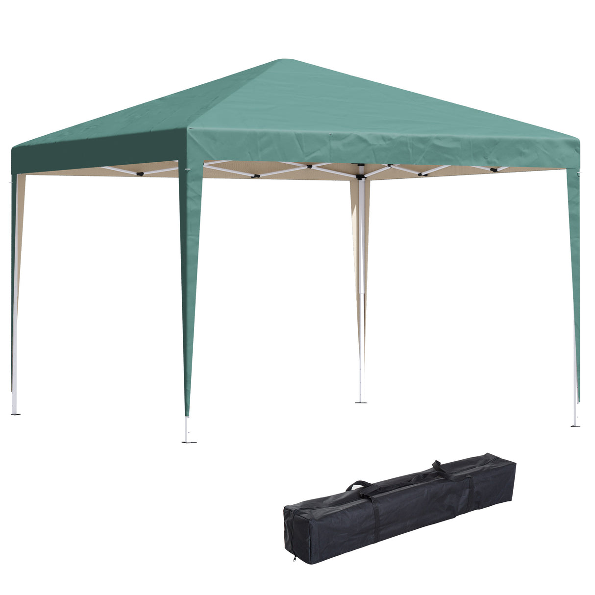 easycomfort easycomfort gazebo struttura in acciaio pieghevole rivestimento tessuto oxford verde 3x3m