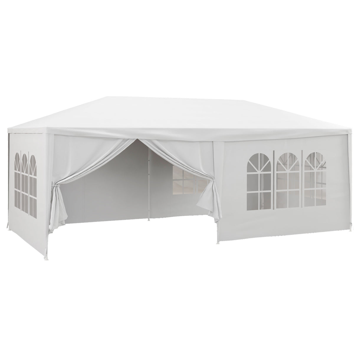 easycomfort easycomfort gazebo tendone per feste 6x3m con pareti laterali rimovibili porte e finestre bianco