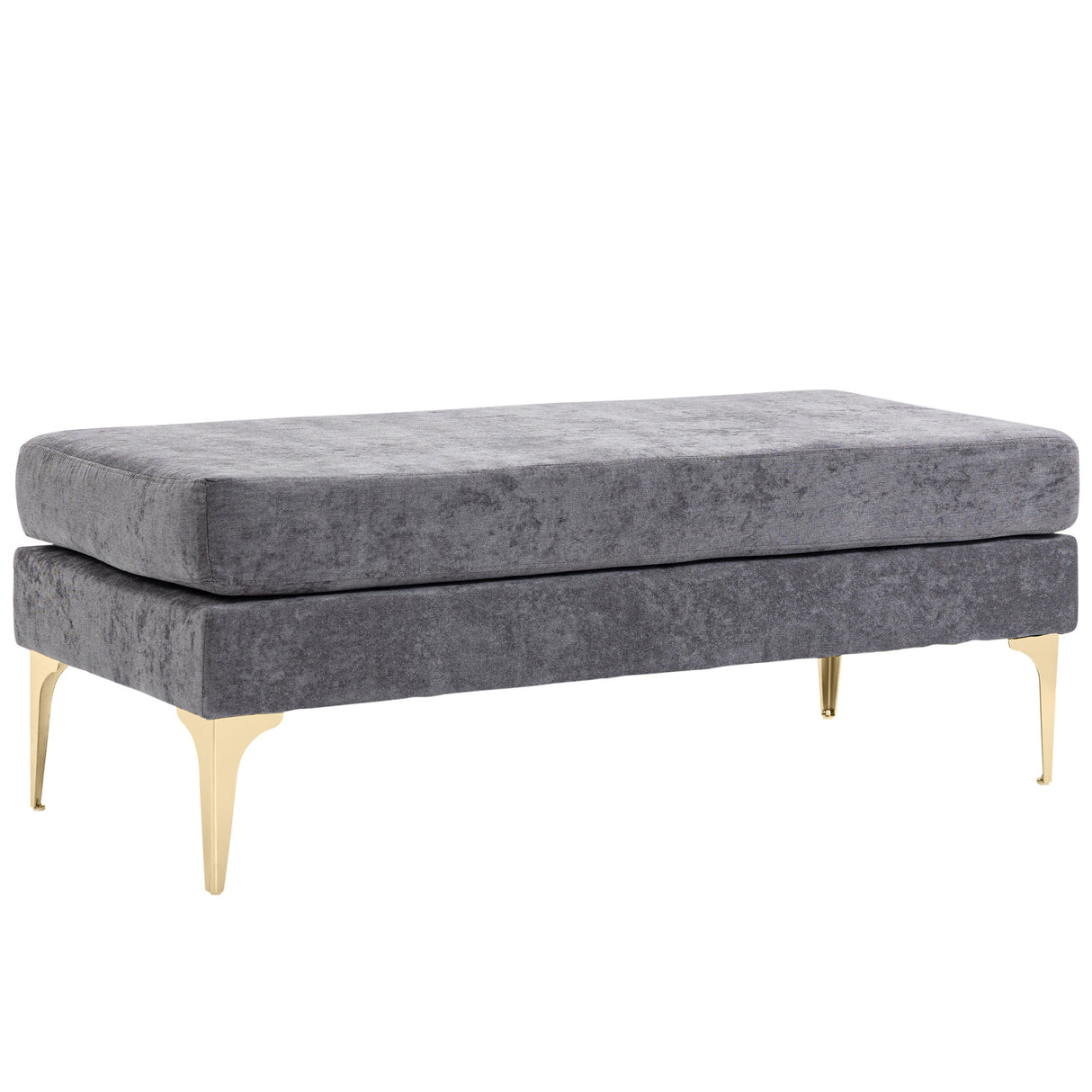 easycomfort easycomfort panca fondo letto a 2 strati in tessuto effetto velluto e acciaio 121x50 5x46 5 cm grigio scuro e oro