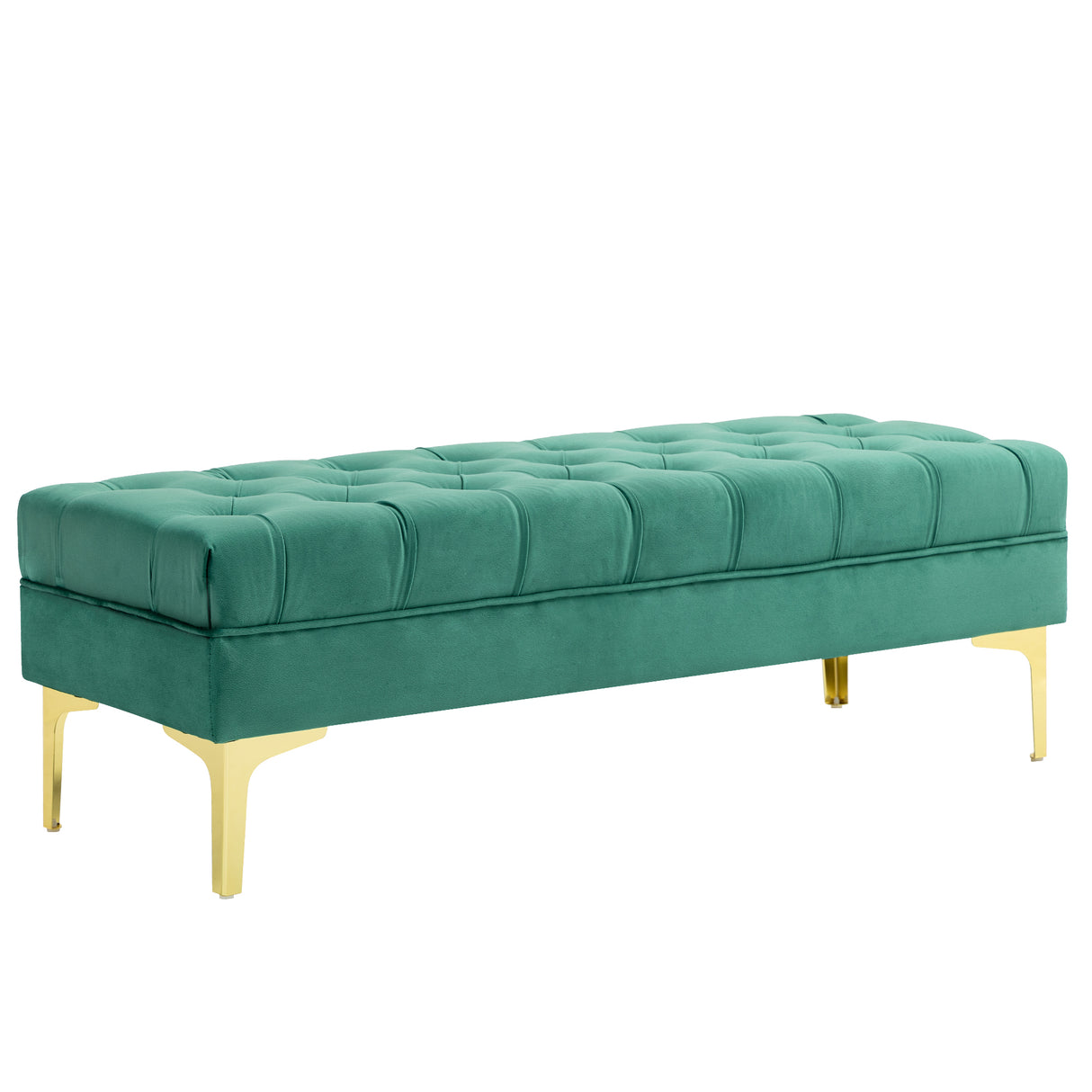 easycomfort easycomfort panca fondo letto imbottita con rivestimento trapuntato in tessuto effetto velluto 118x45x42 cm verde scuro
