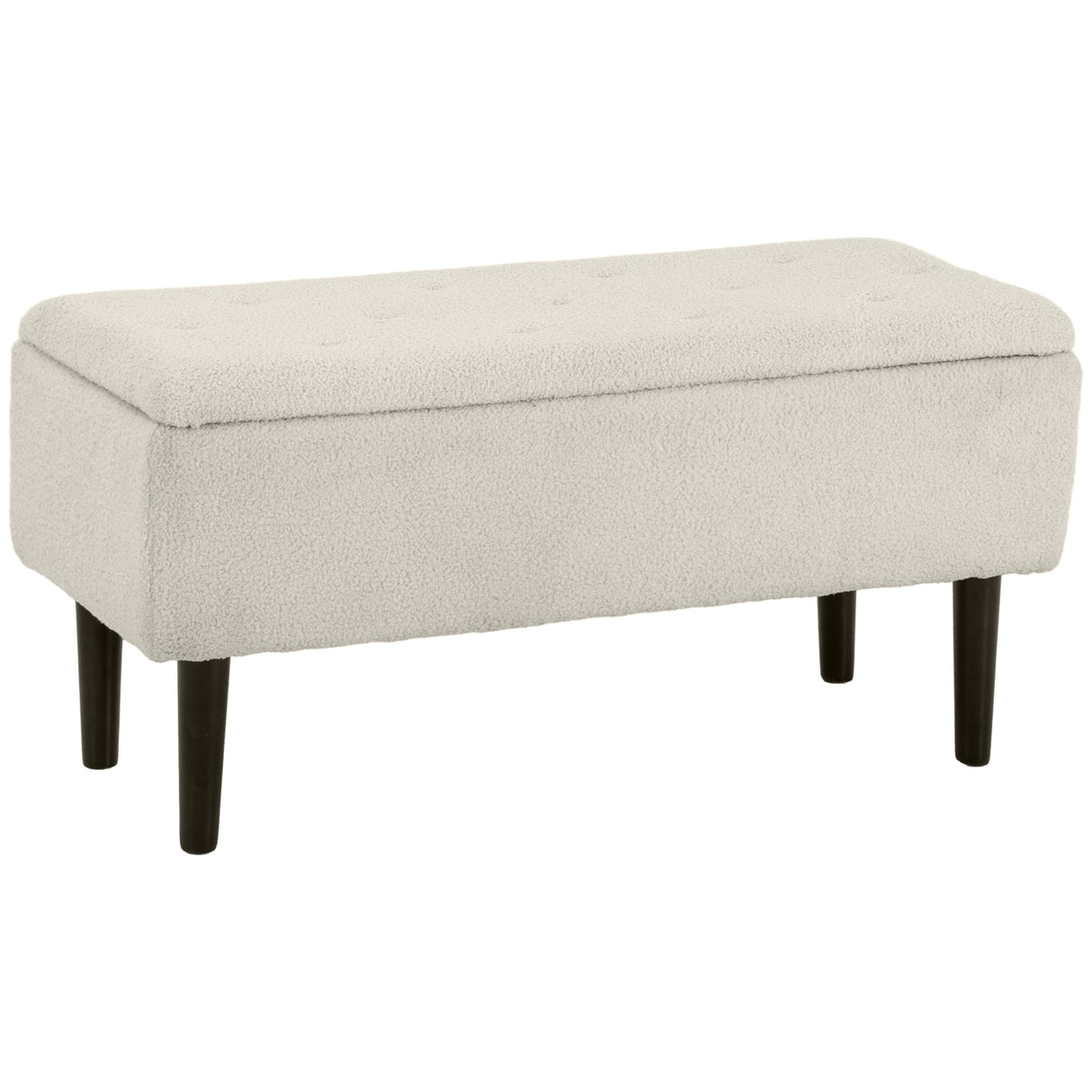 easycomfort easycomfort panca fondoletto con vano contenitore da 47l e rivestimento boucle 95x38x45 cm beige