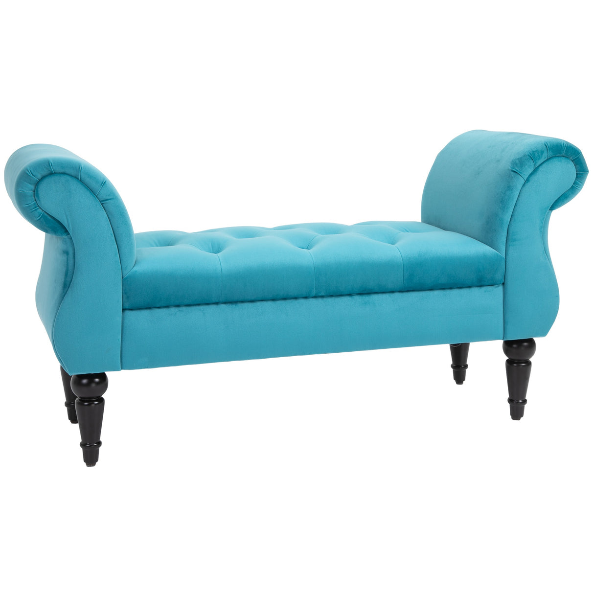 easycomfort easycomfort panca fondoletto in stile vintage struttura in legno e seduta imbottita stile chesterfield azzurra 117 x 40 x 58cm ean 8055776914985