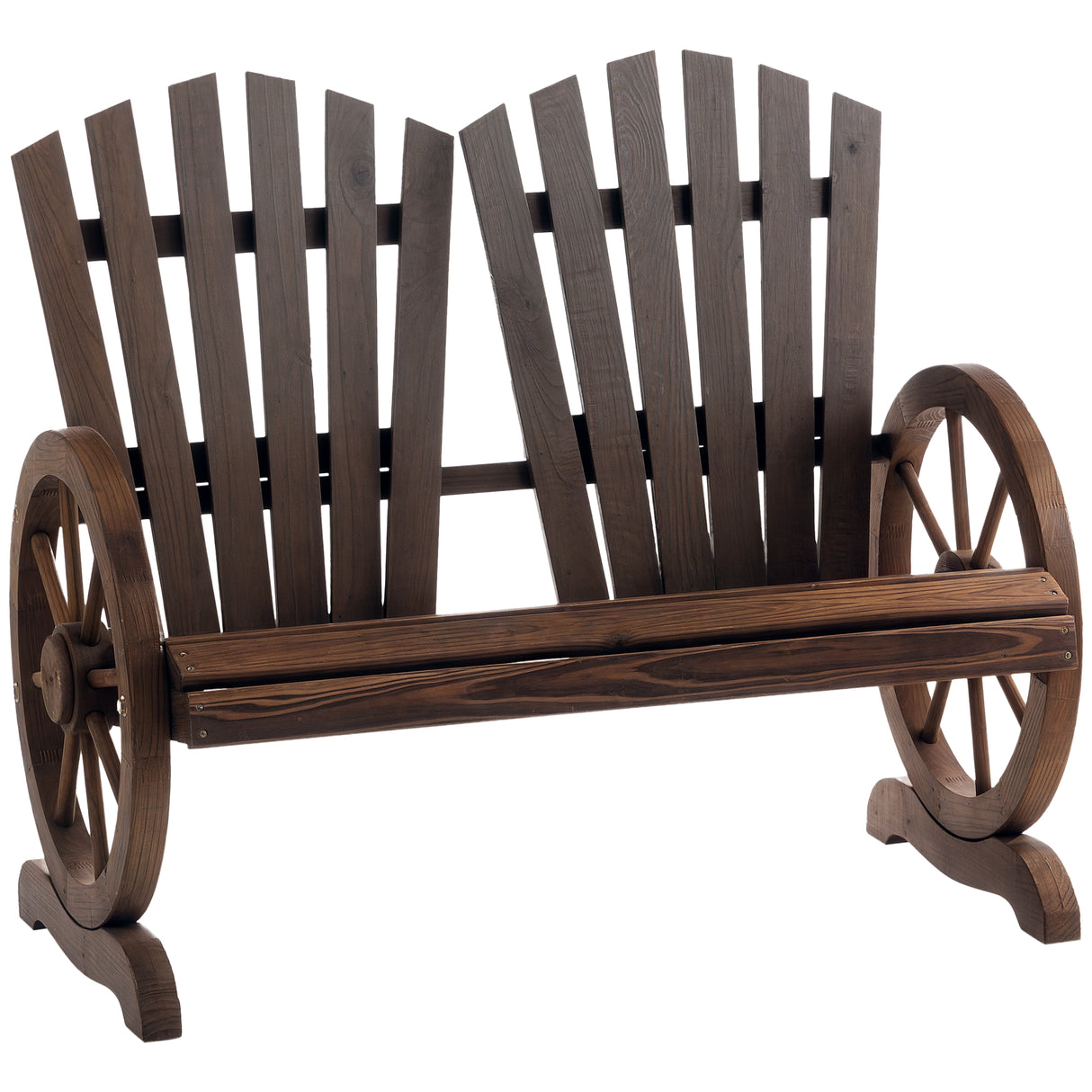 easycomfort easycomfort panchina da giardino in legno stile country con braccioli a ruota 108x66x95cm colore legno