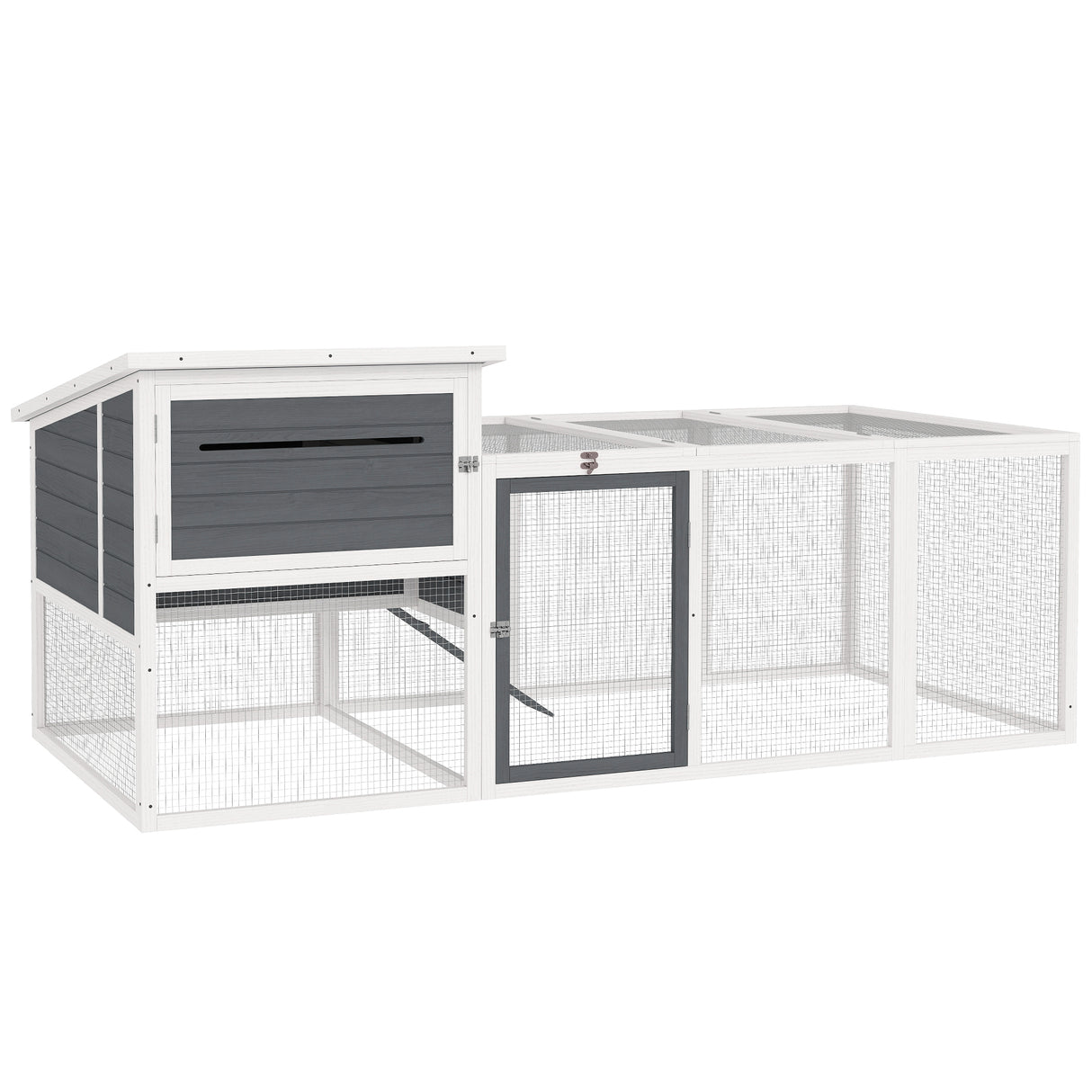 easycomfort easycomfort pollaio per galline con casetta nido per cova e area esterna 214x101x 91 5cm grigio