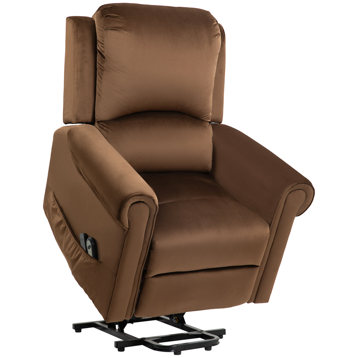 easycomfort easycomfort poltrona alzapersona reclinabile a 135 e massaggiante con telecomando 88x92x106 cm marrone scuro