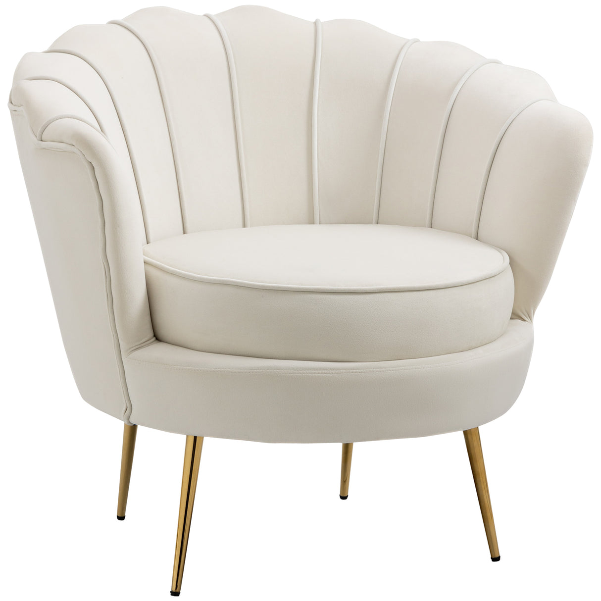 easycomfort easycomfort poltrona di design stile vintage imbottita in velluto 79x77x77cm crema