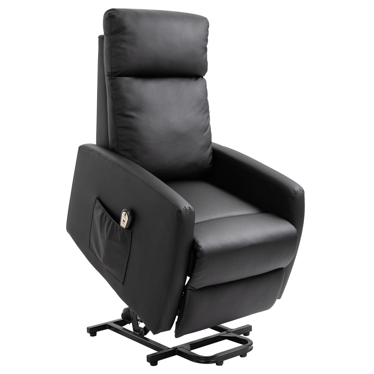 easycomfort easycomfort poltrona elettrica alzapersona 45 poltrona relax elettrica reclinabile a 145 con telecomando e poggiapiedi in pelle pu nero 67x95x105 cm ean 8054144135540