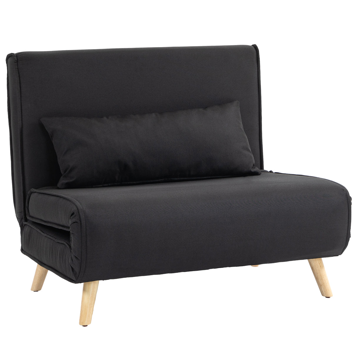 easycomfort easycomfort poltrona letto 3 in 1 con schienale reclinabile su 6 posizioni in tessuto 94x78x80 cm nero