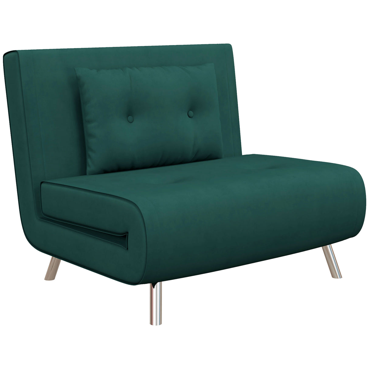 easycomfort easycomfort poltrona letto singolo con schienale reclinabile in velluto 100x88x83cm verde scuro