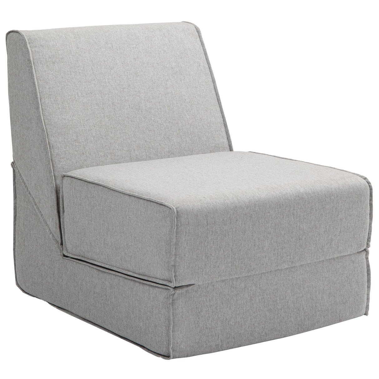 easycomfort easycomfort poltrona moderna da pavimento convertibile in chaise longue in tessuto grigio chiaro