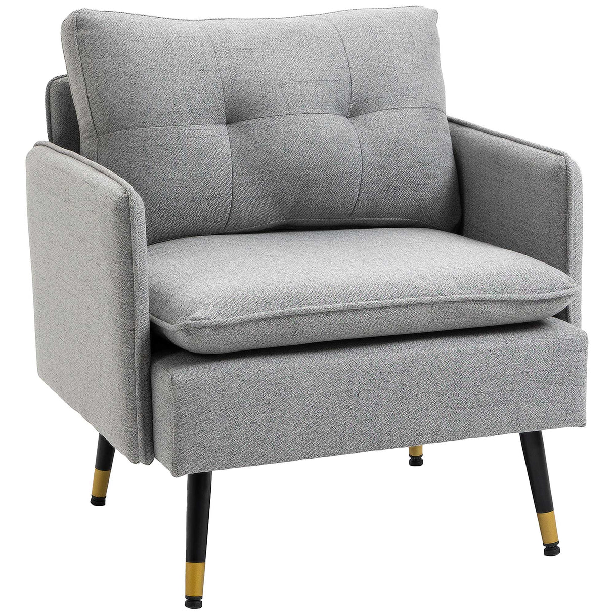 easycomfort easycomfort poltrona moderna in tessuto con seduta imbottita e gambe in acciaio 76x68x80 cm grigio