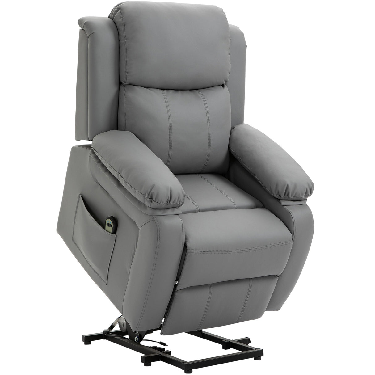 easycomfort easycomfort poltrona relax elettrica e alzapersona reclinabile fino 160 con telecomando in similpelle grigio
