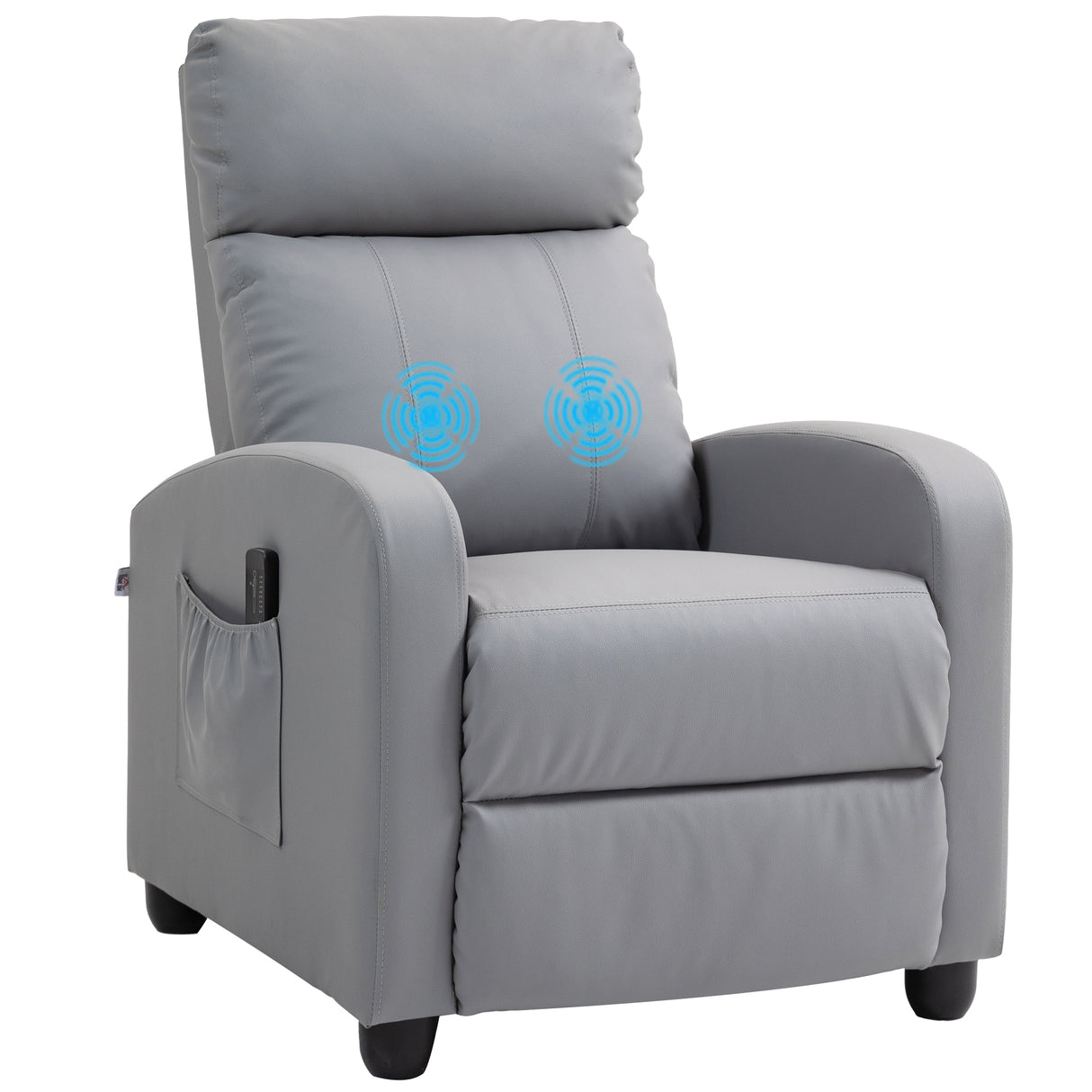 easycomfort easycomfort poltrona relax massaggiante con telecomando e 8 programmi reclinazione e poggiapiedi grigio chiaro