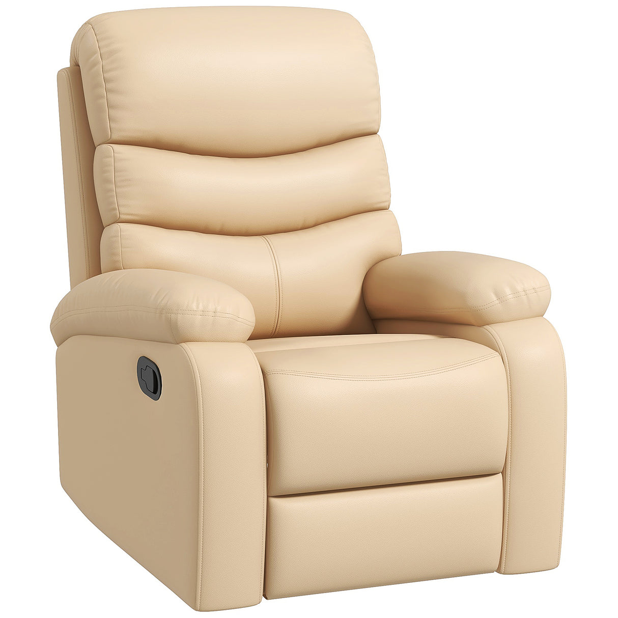 easycomfort easycomfort poltrona relax reclinabile con poggiapiedi in finta pelle e imbottitura in spugna 78x90x105cm beige