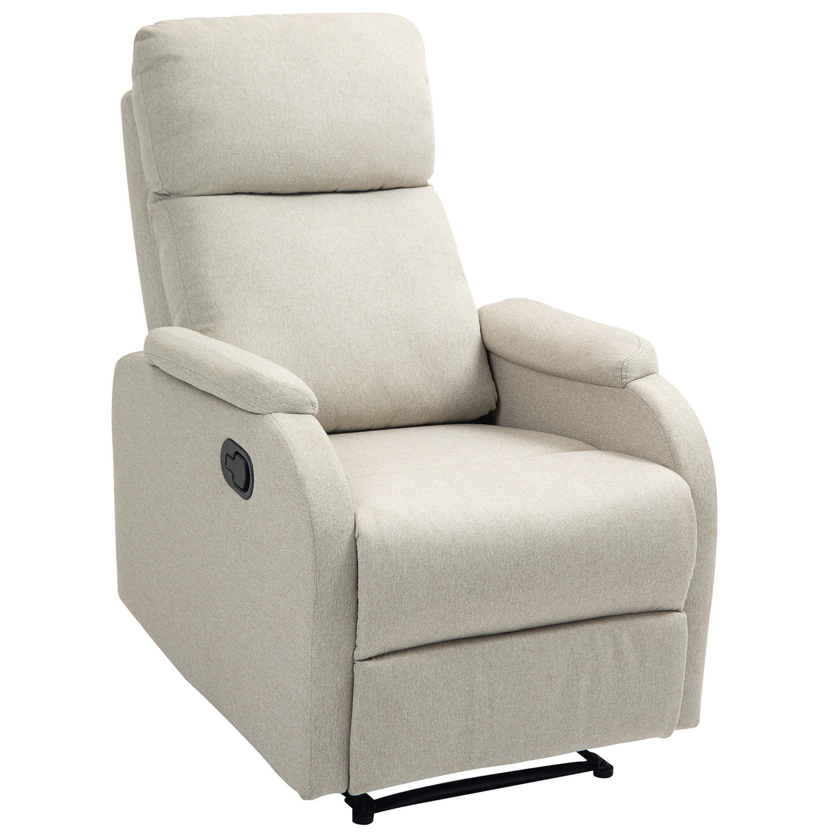 easycomfort easycomfort poltrona relax reclinabile manuale con poggiapiedi in tessuto e imbottitura spessa beige