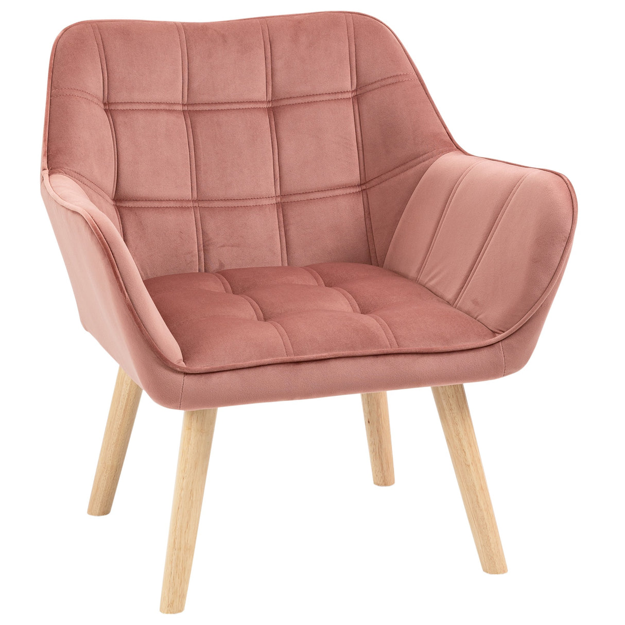 easycomfort easycomfort poltroncina stile nordico in legno ed effetto velluto rosa per soggiorno o ufficio 67x61 5x71 cm
