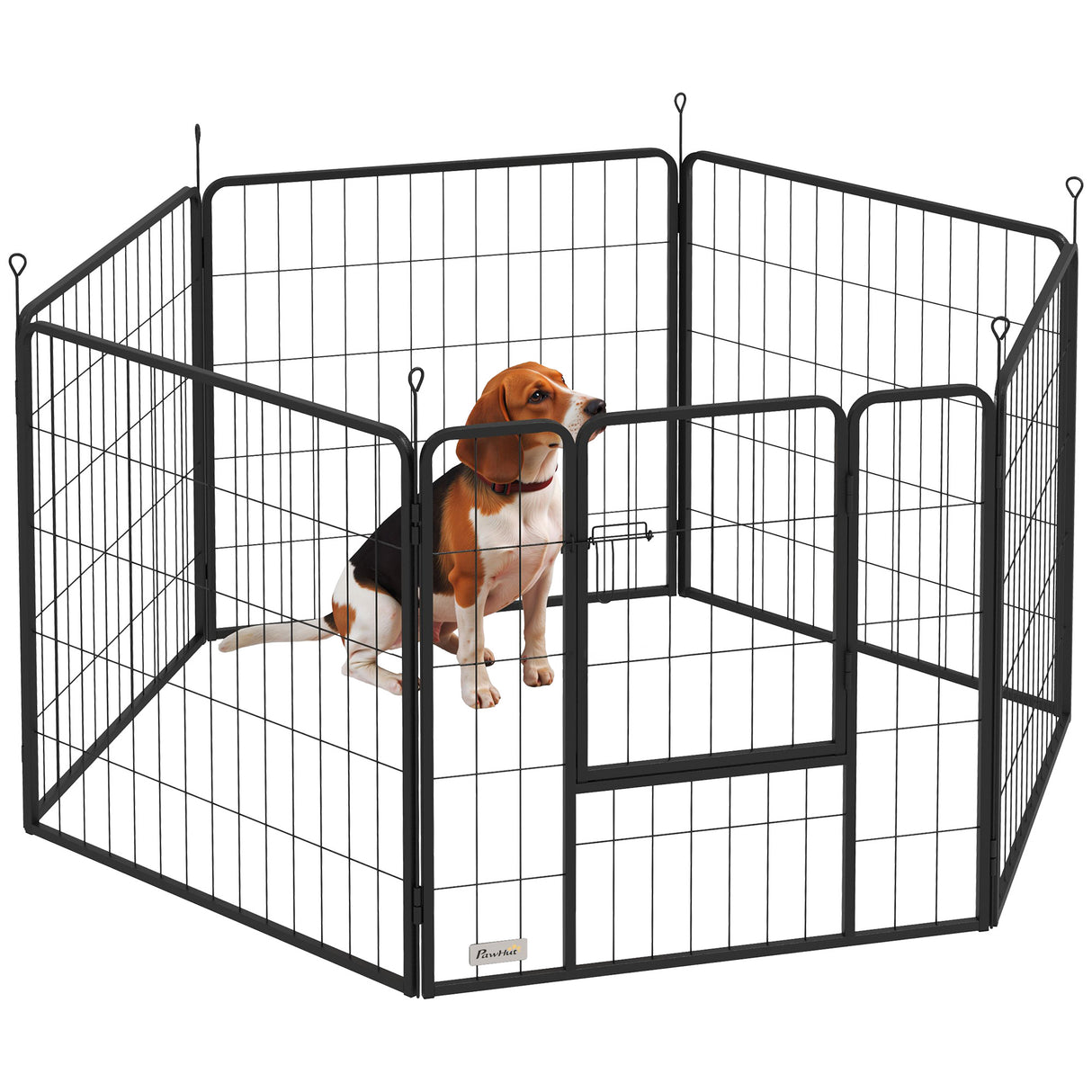 easycomfort easycomfort recinto per cani a 6 pannelli modulabili pieghevole con porta in acciaio altezza 80 cm nero