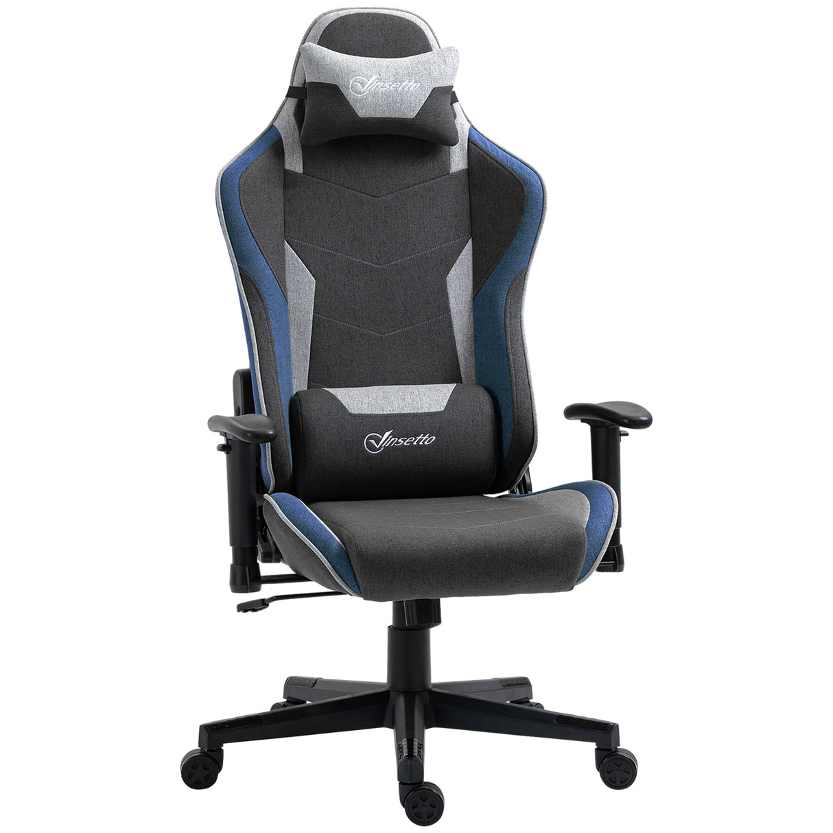easycomfort easycomfort sedia da gaming reclinabile a 150 con funzione dondolo in tessuto effetto lino 66x53x128 138 cm grigio