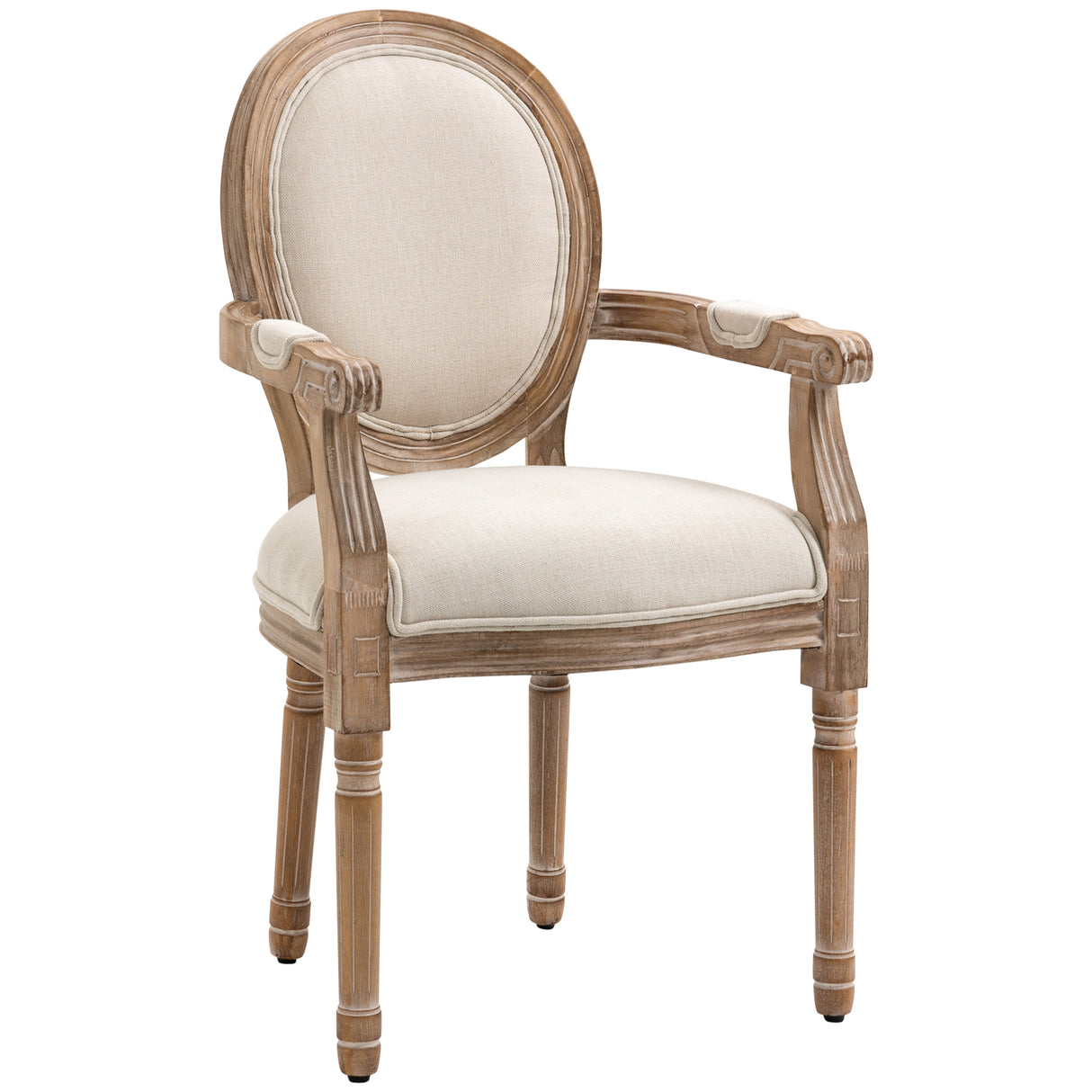 easycomfort easycomfort sedia da salotto stile classico imbottita con rivestimento in tessuto 56x56x96cm bianco crema