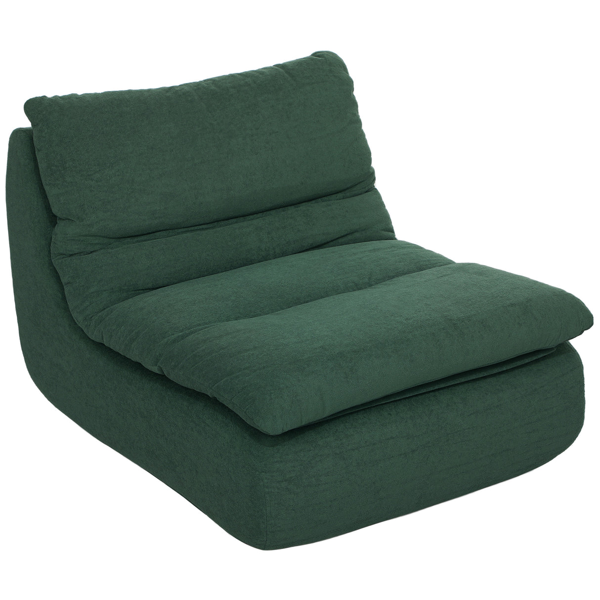 easycomfort easycomfort sedia da terra moderna e imbottita in tessuto effetto velluto verde e schiuma 82x103x75 cm