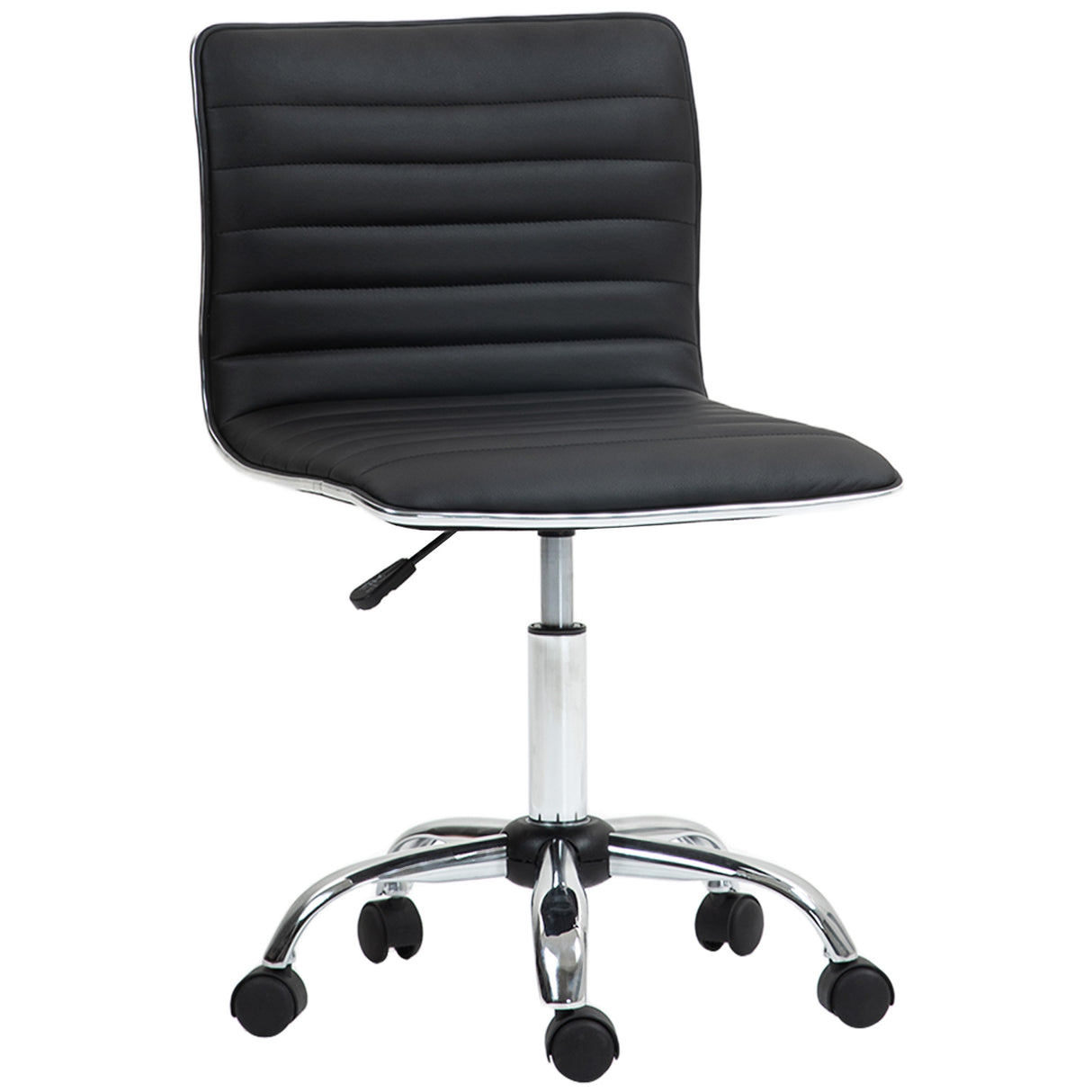 easycomfort easycomfort sedia da ufficio ergonomica in pelle pu con altezza regolabile seduta girevole e ruote nero