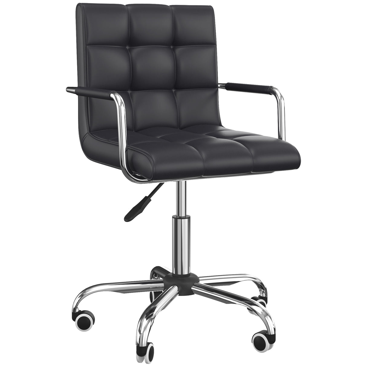 easycomfort easycomfort sedia da ufficio ergonomica in pelle pu nero sedia da studio con 5 ruote girevoli imbottitura e altezza regolabile 52 5x54x84 99cm ean 8054144135267