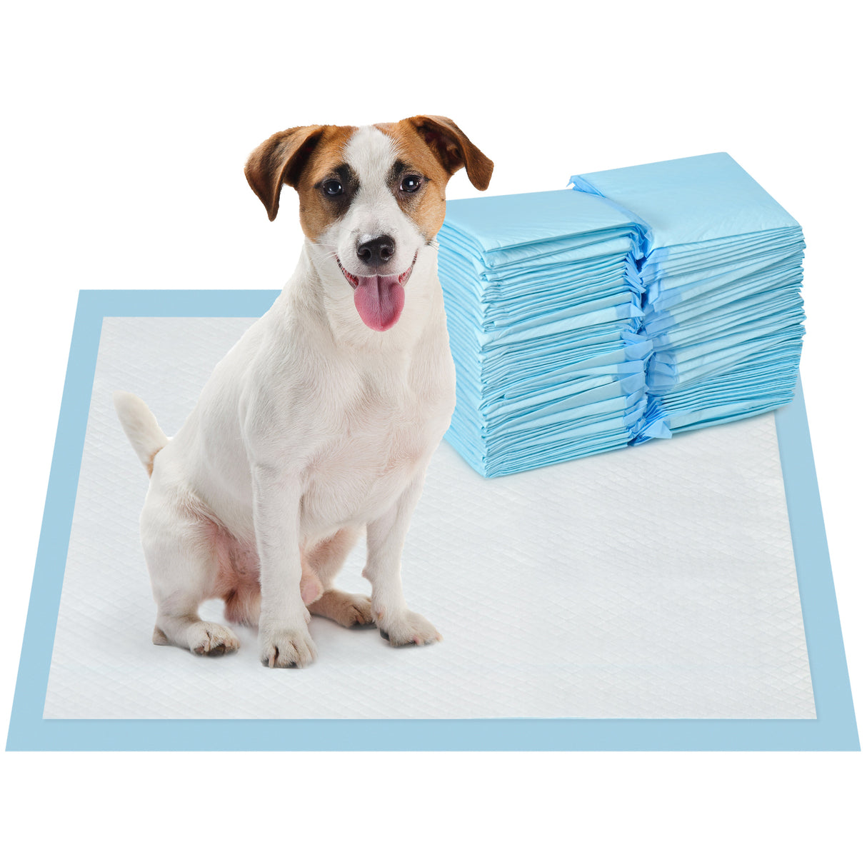 easycomfort easycomfort set 100 tappetini igienici per cani a 6 strati in tessuto non tessuto carta e pe 45x60 cm blu e bianco
