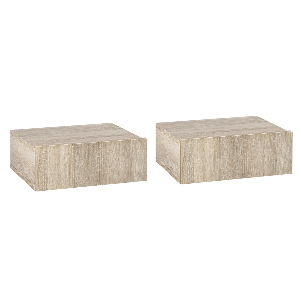 easycomfort easycomfort set 2 comodini sospesi in legno design moderno 40x30x15cm color legno
