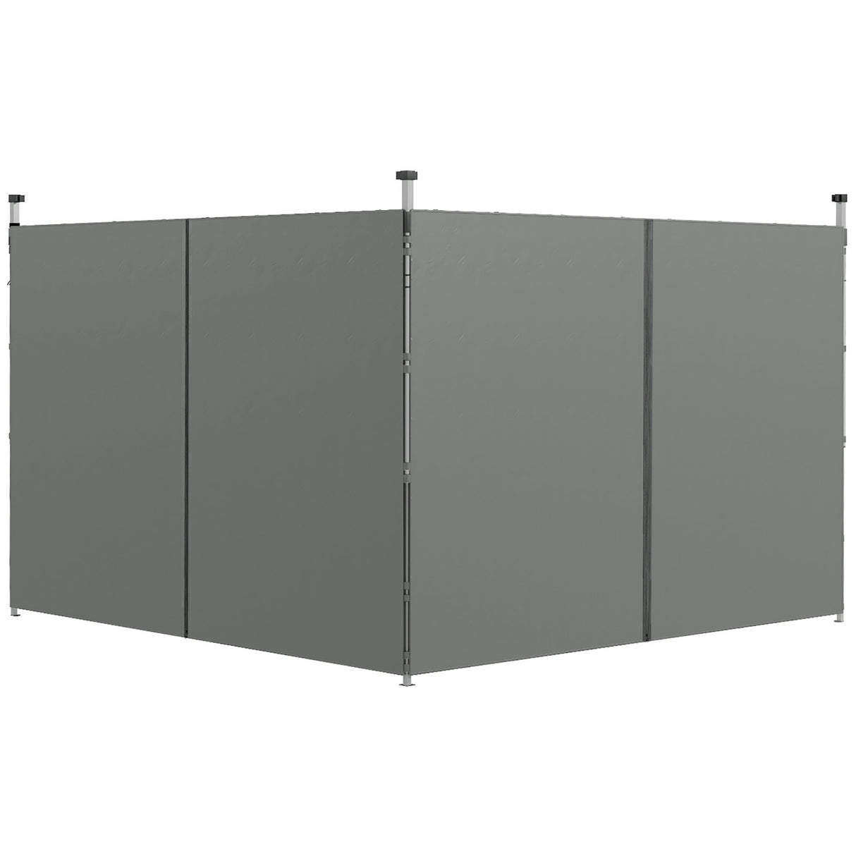 easycomfort easycomfort set 2 pareti gazebo 3x3 e 3x6 m in tessuto oxford con porte a cerniera 295x195 cm grigio scuro