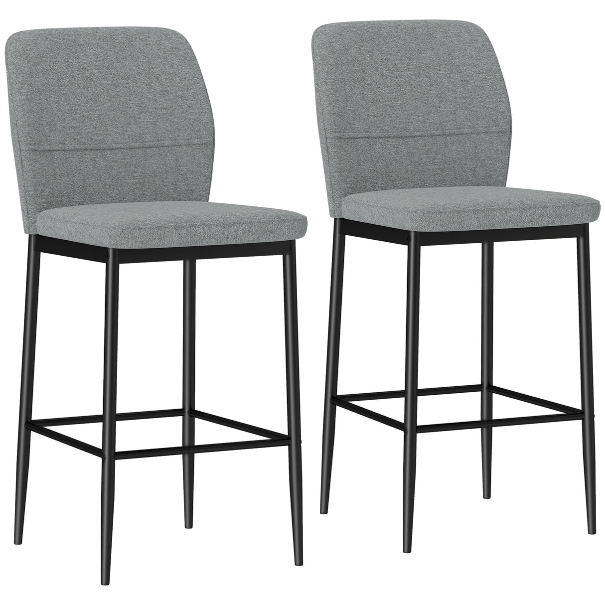 easycomfort easycomfort set 2 sgabelli bar in velluto moderni con poggiapiedi e schienale 41x52x97 cm grigio