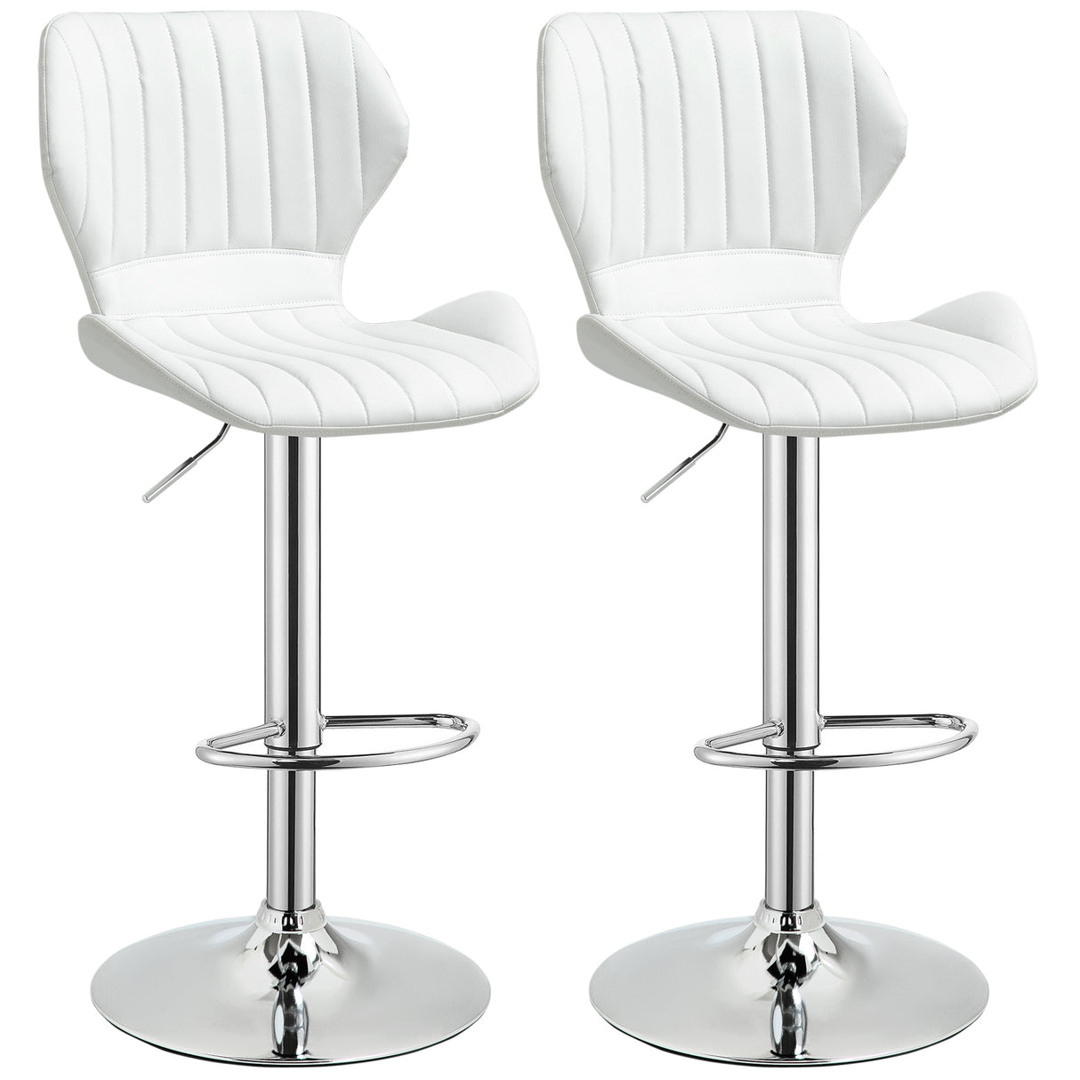 easycomfort easycomfort set 2 sgabelli da bar ergonomici ad altezza regolabile con poggiapiedi 47x51 5x92 114 cm bianco