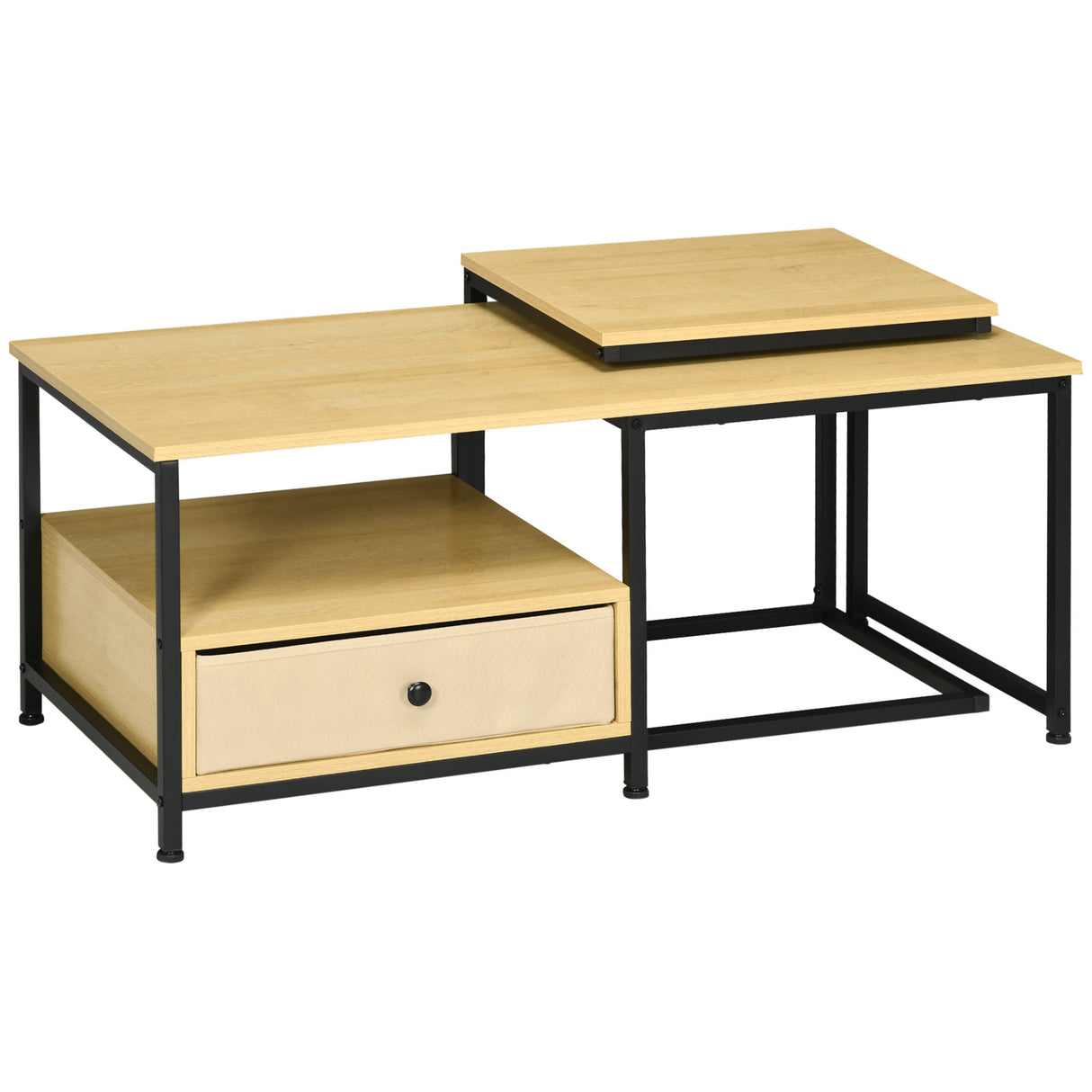 immagine-1-easycomfort-easycomfort-set-da-2-pezzi-con-tavolino-da-caffe-e-tavolino-laterale-a-c-in-acciaio-e-truciolato-color-legno