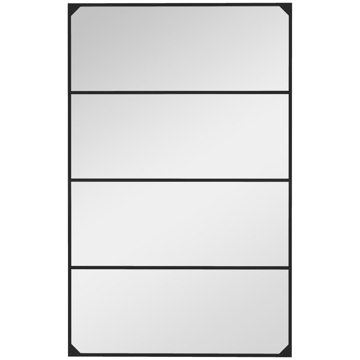 easycomfort easycomfort specchio da parete in stile industriale con 4 ganci in vetro multistrato metallo e mdf 109x2x69 cm nero