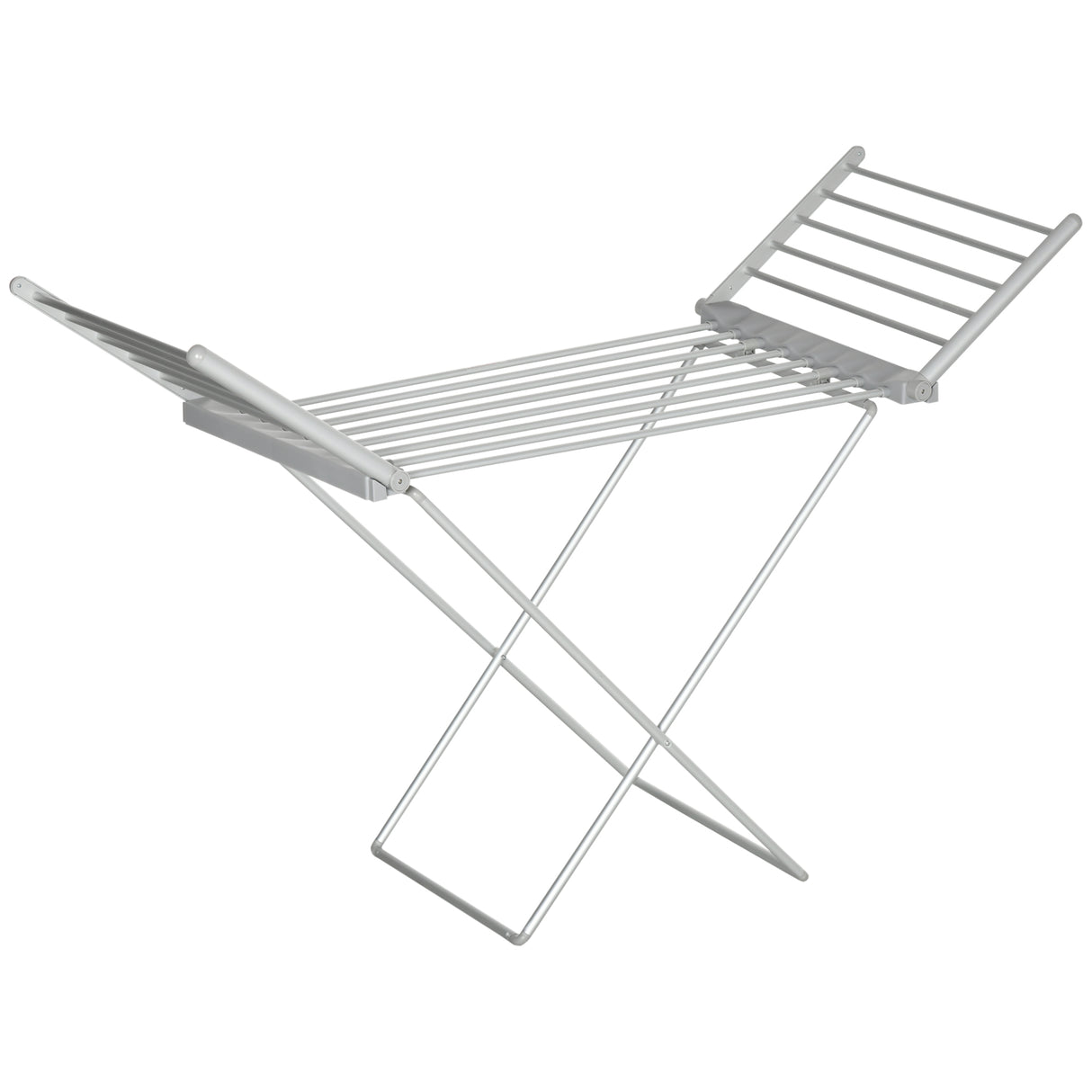 easycomfort easycomfort stendino elettrico riscaldato con ali pieghevole salvaspazio in lega di alluminio 144x53x91cm argento