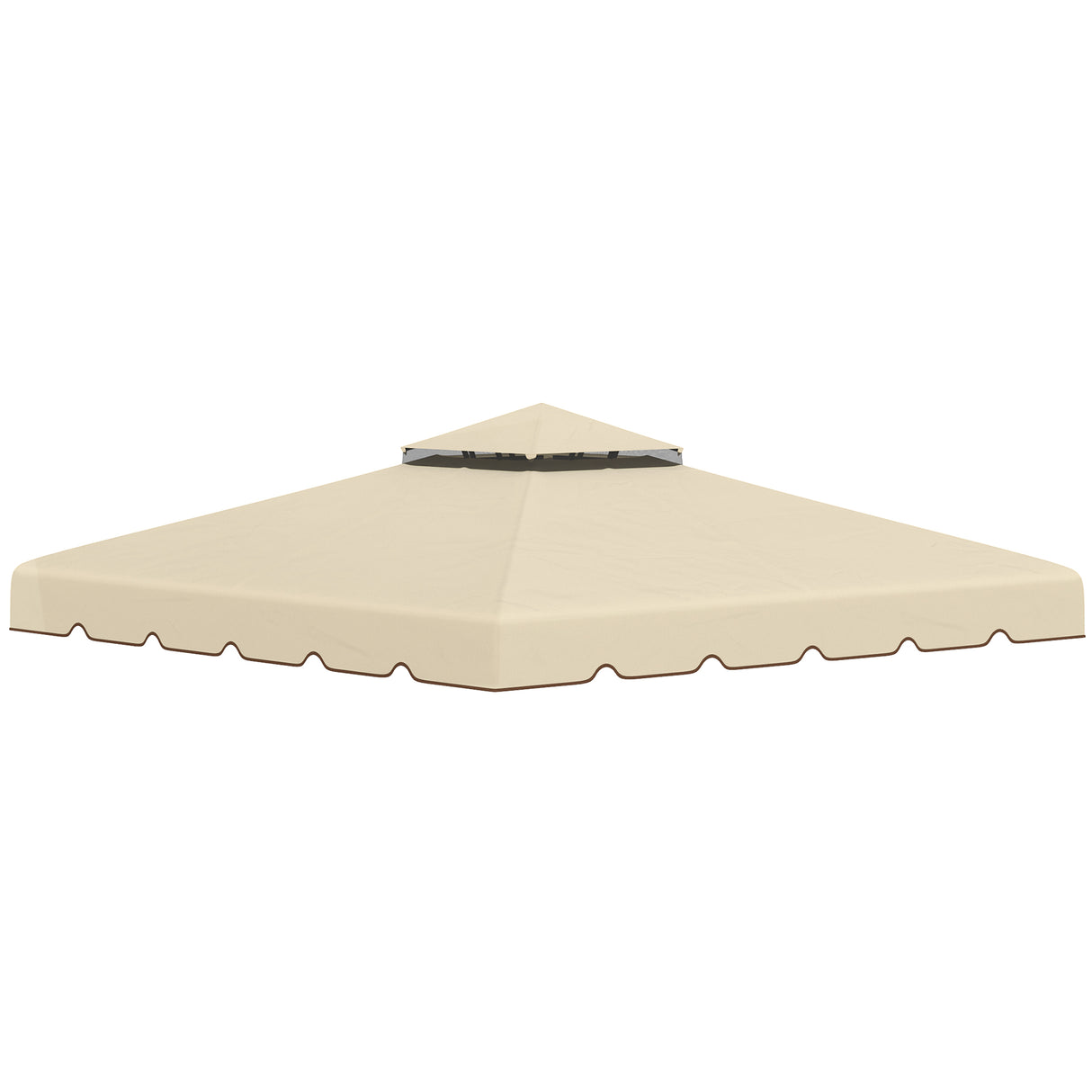easycomfort easycomfort tettuccio di ricambio per gazebo da giardino 3x3m con tetto a 2 livelli in poliestere beige