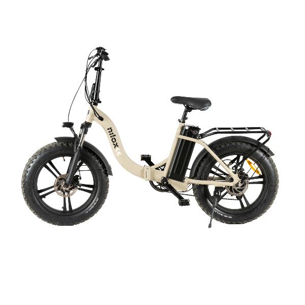 electric bike nilox x9 sand 30nxeb20vfm2v3 gomme fat da 20x4 cambio shimano a 6 velocita motore brushless high speed da 36v 250w telaio ripiegabile display lcd
