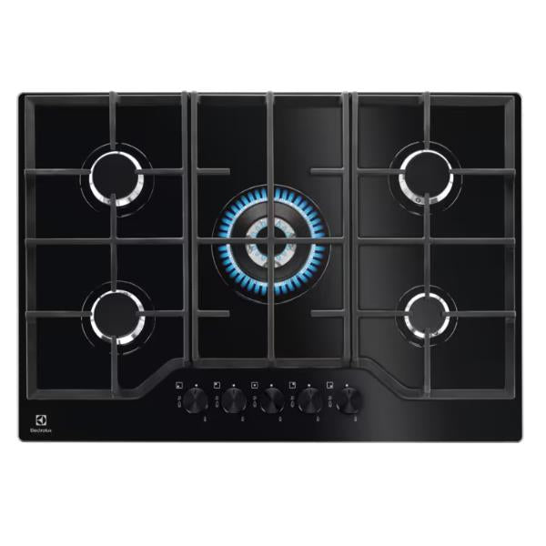 electrolux piano cottura a gas electrolux egg7536k 5 fuochi l74xp51 vetro temperato nero ean 7332543782901