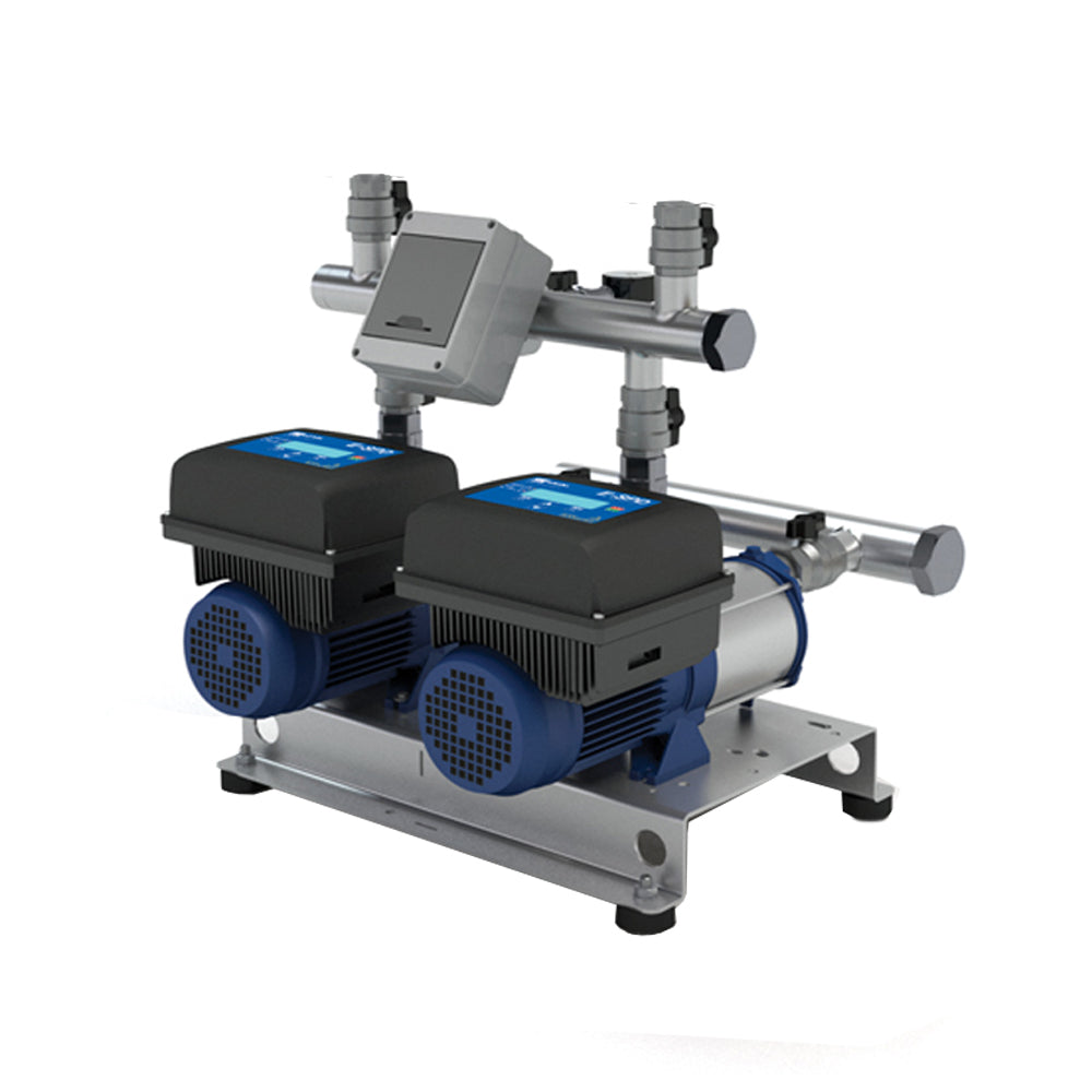 gruppo di pressurizzazione ebara con 2 pompe multistadio orizzontali in ghisa e collettori in inox 304 2gpe compact a12 1 espm 2001051102 senza vaso e con predisposizione montaliquidi silenzioso