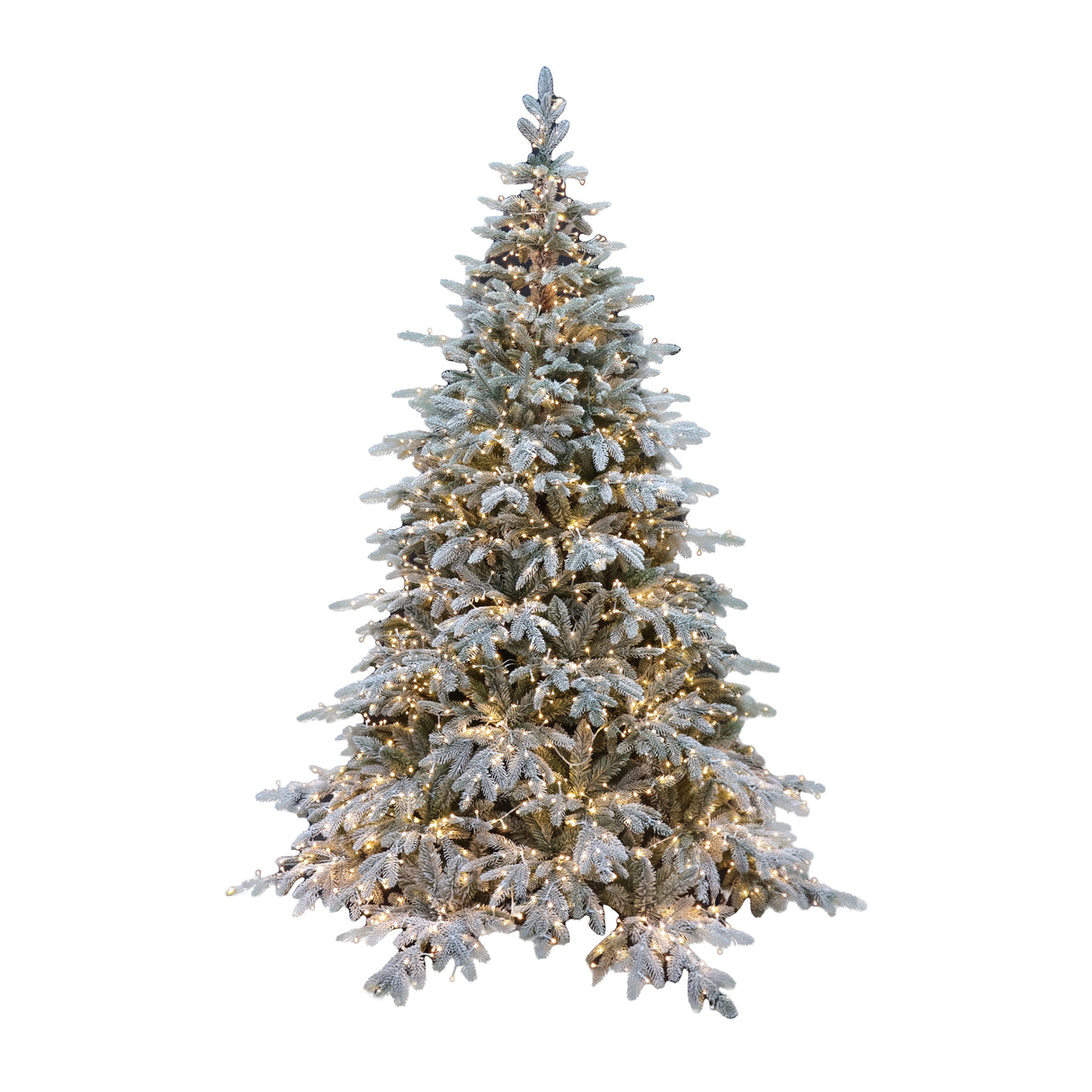 le stelle albero di natale pino verde innevato h 210cm x l 150cm super folto effetto real touch con 2500 luci led incorporate e base croce in ferro pieghevole