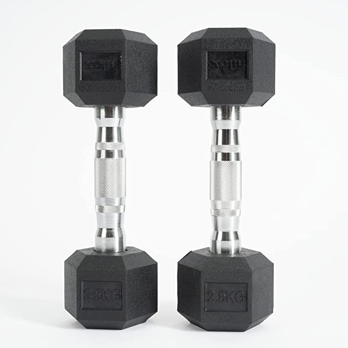 manubri da palestra nilox nxdumbbell25 2.5 kg cad.1 con rivestimento in gomma impugnatura acciaio
